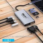 Powerful Connectivity - Type-C 10 In 1 Hub with HDMI / VGA / Gigabit Lan (Rj45) / Card reader / USB 2.0 / USB 3.0 /Audio and PD - Image 4