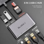 Powerful Connectivity - Type-C 8 in 1 Docking station with Dual HDMI / USB3.0 / USB2.0 / Type-C PD / Micro SD Card / SD Card / Gigabit Lan - Image 2