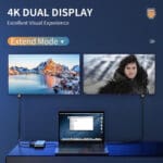 Powerful Connectivity - Type-C 8 in 1 Docking station with Dual HDMI / USB3.0 / USB2.0 / Type-C PD / Micro SD Card / SD Card / Gigabit Lan - Image 7