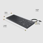 HP-Wired Keyboard 150-Plug and Play USB Connection and LED Indicator - Image 2